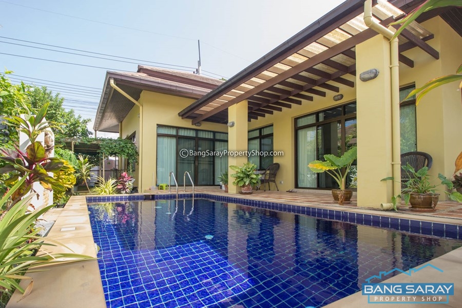 Single story Pool Villa Bali style for Sale in Bang Saray  บ้าน  สำหรับขาย