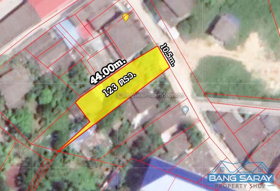 Land for Sale in Bang Saray Beachside, City center. ที่ดิน  สำหรับขาย