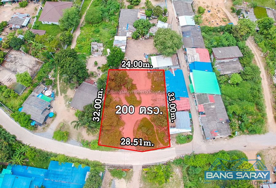  Land for Sale in Bang Saray Only 600m. from Sukhumvit Rd. ที่ดิน  สำหรับขาย