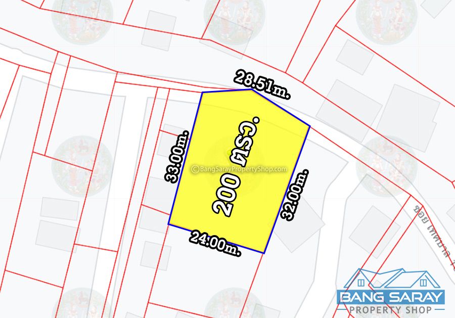  Land for Sale in Bang Saray Only 600m. from Sukhumvit Rd. ที่ดิน  สำหรับขาย