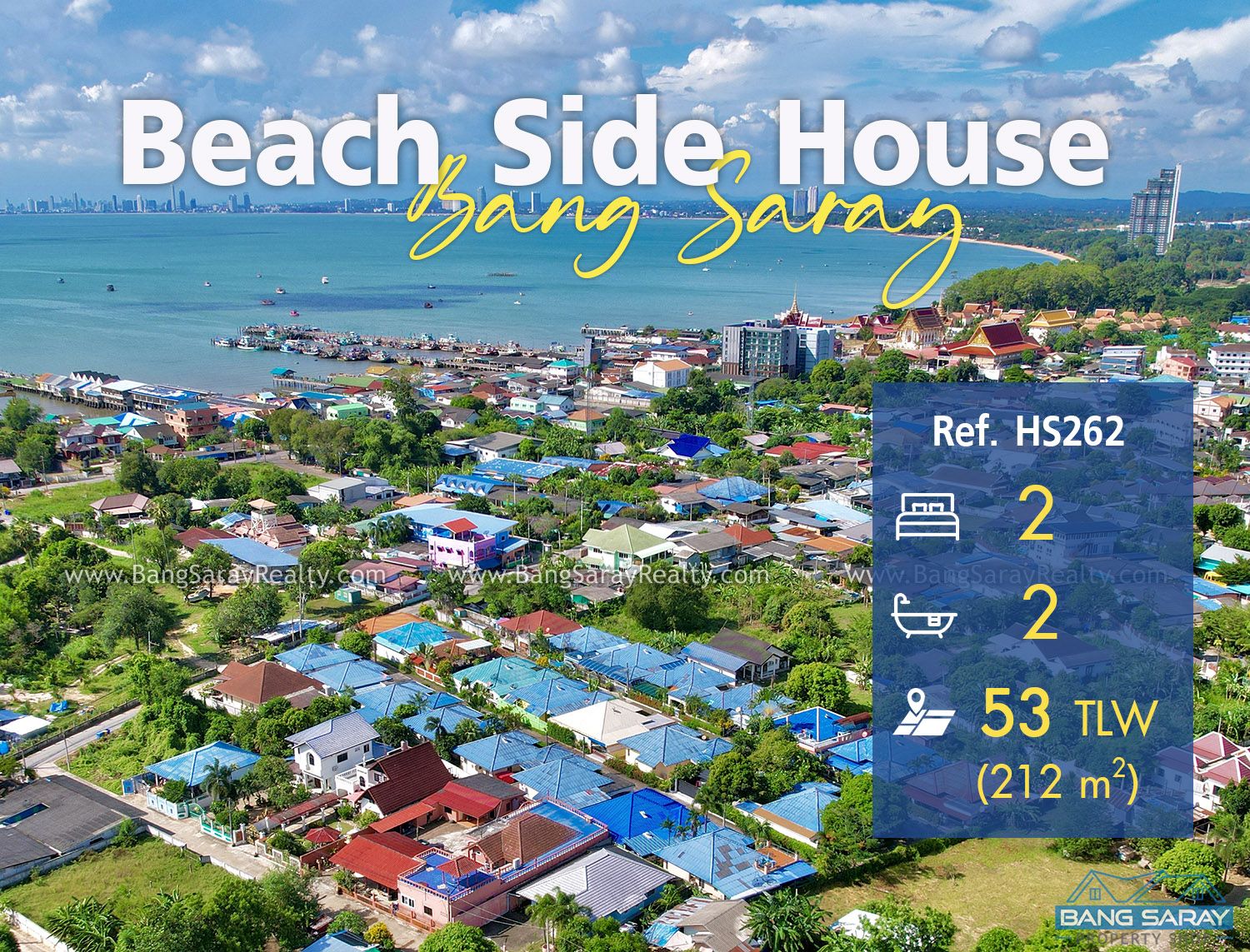 Beach Side, House for Sale in Bang Saray บ้าน  สำหรับขาย