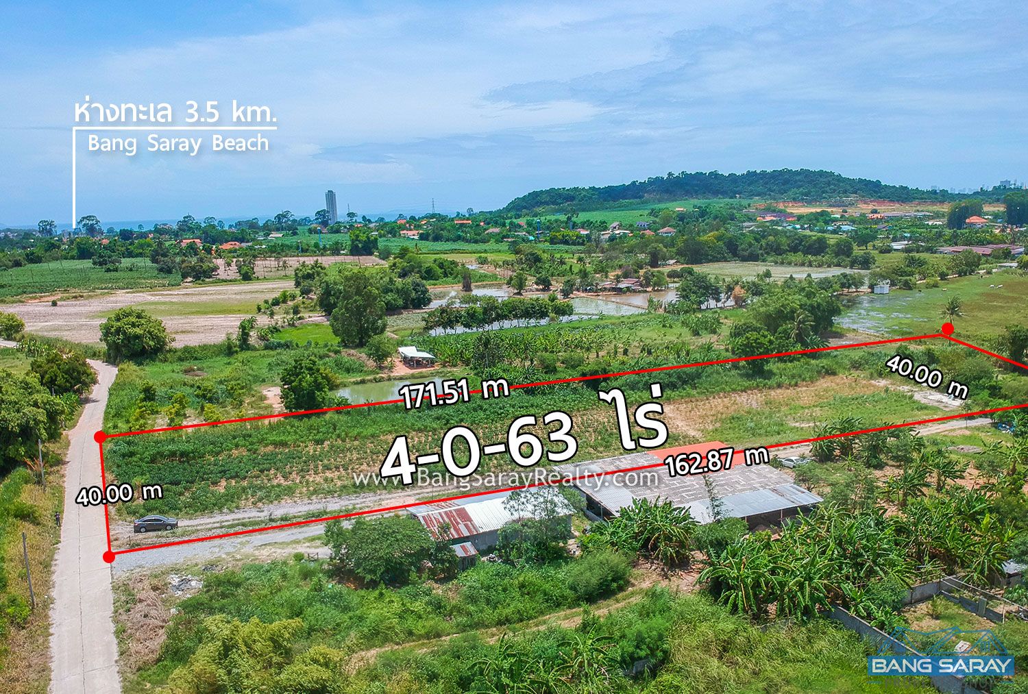 6,652 Sq.m. for Sale in Bang Saray Eastside  ที่ดิน  สำหรับขาย