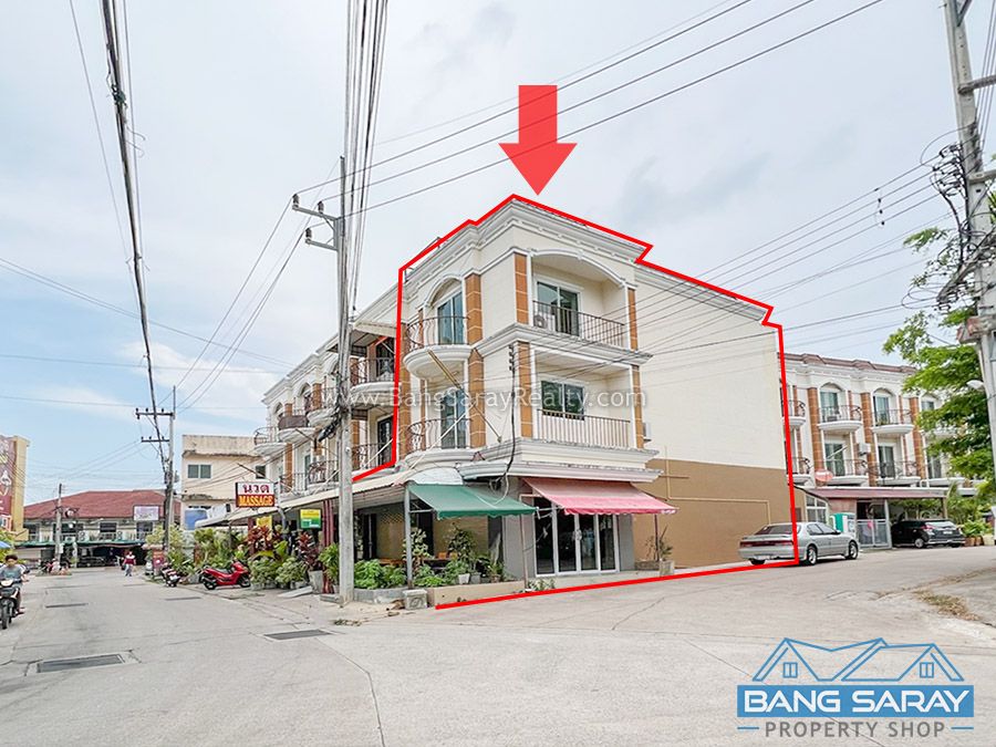 Corner unit Shophouse for Sale in Bang Saray Beachside อาคารพาณิชย์  สำหรับขาย