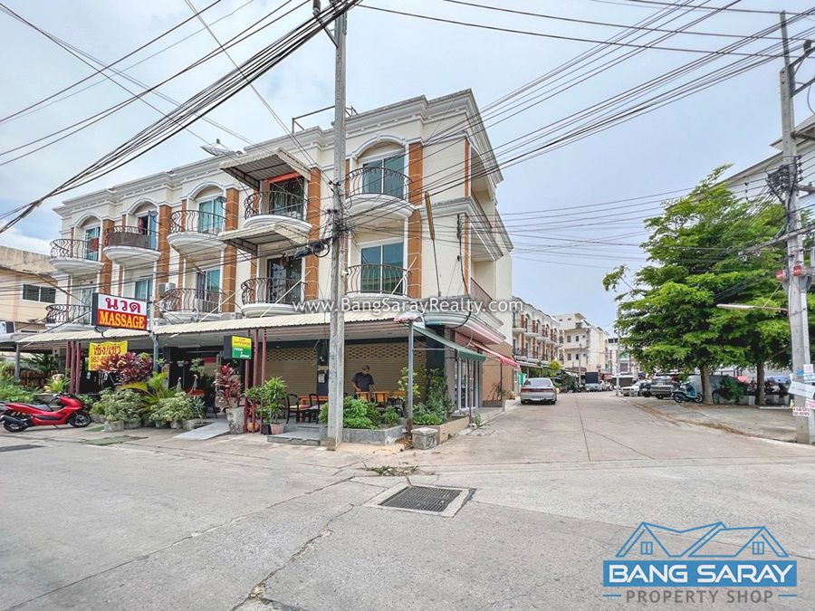 Corner unit Shophouse for Sale in Bang Saray Beachside อาคารพาณิชย์  สำหรับขาย