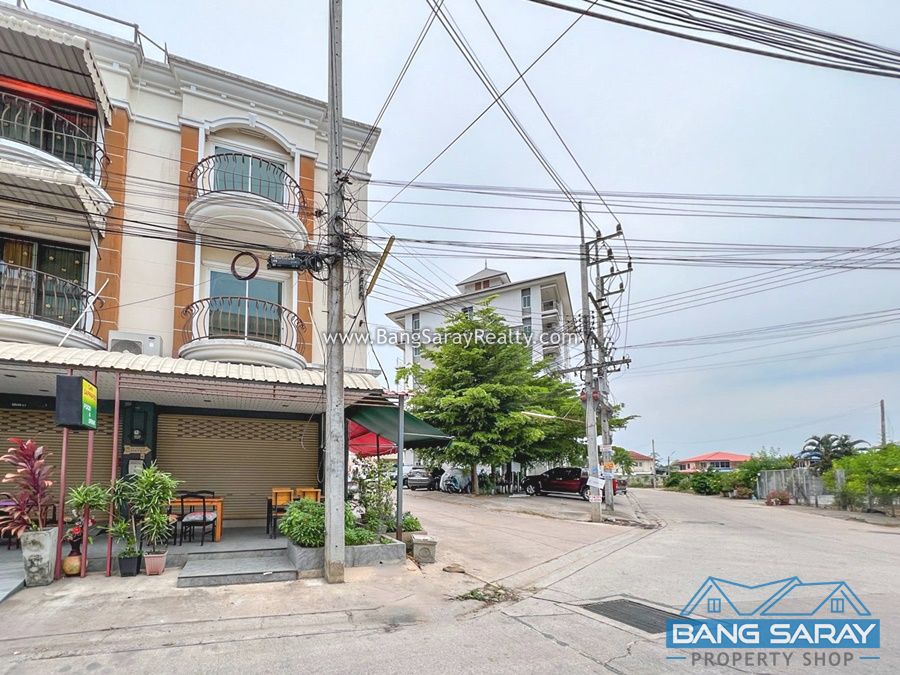 Corner unit Shophouse for Sale in Bang Saray Beachside อาคารพาณิชย์  สำหรับขาย