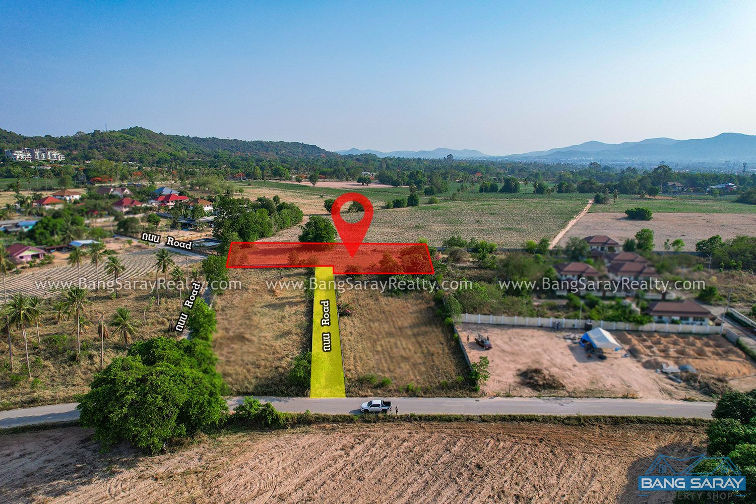 Land for Sale in Bang Saray Only 4 km. to the Beach. ที่ดิน  สำหรับขาย