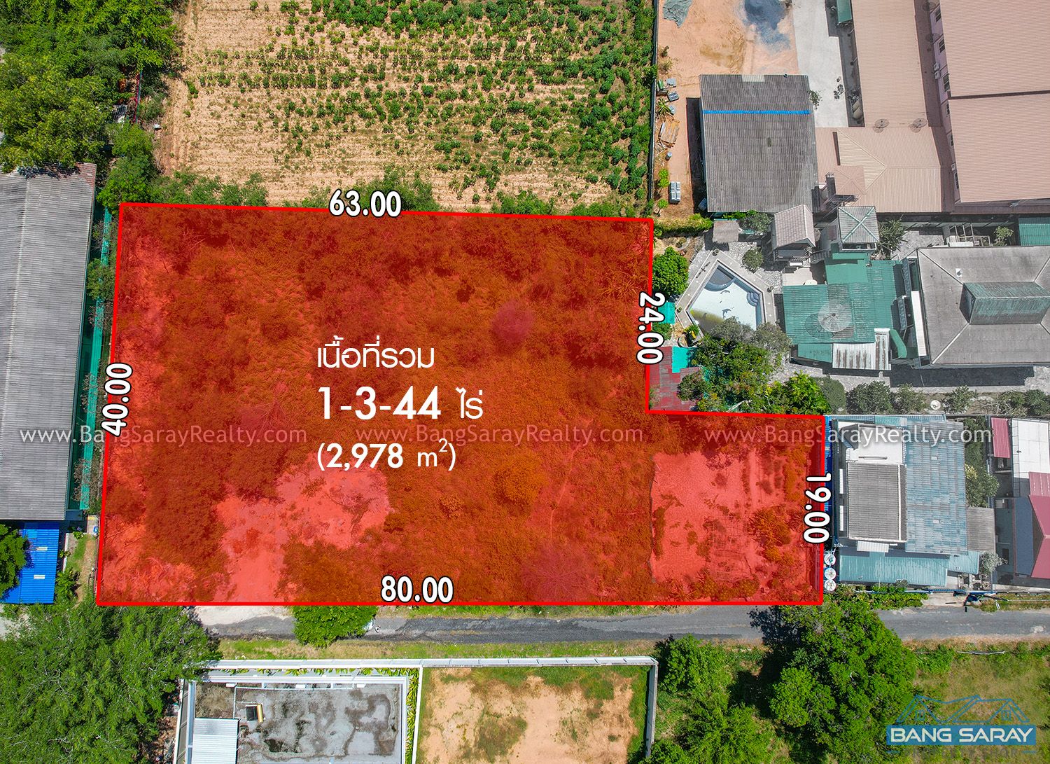 Land for Sale in Mabprachan Lake ที่ดิน  สำหรับขาย