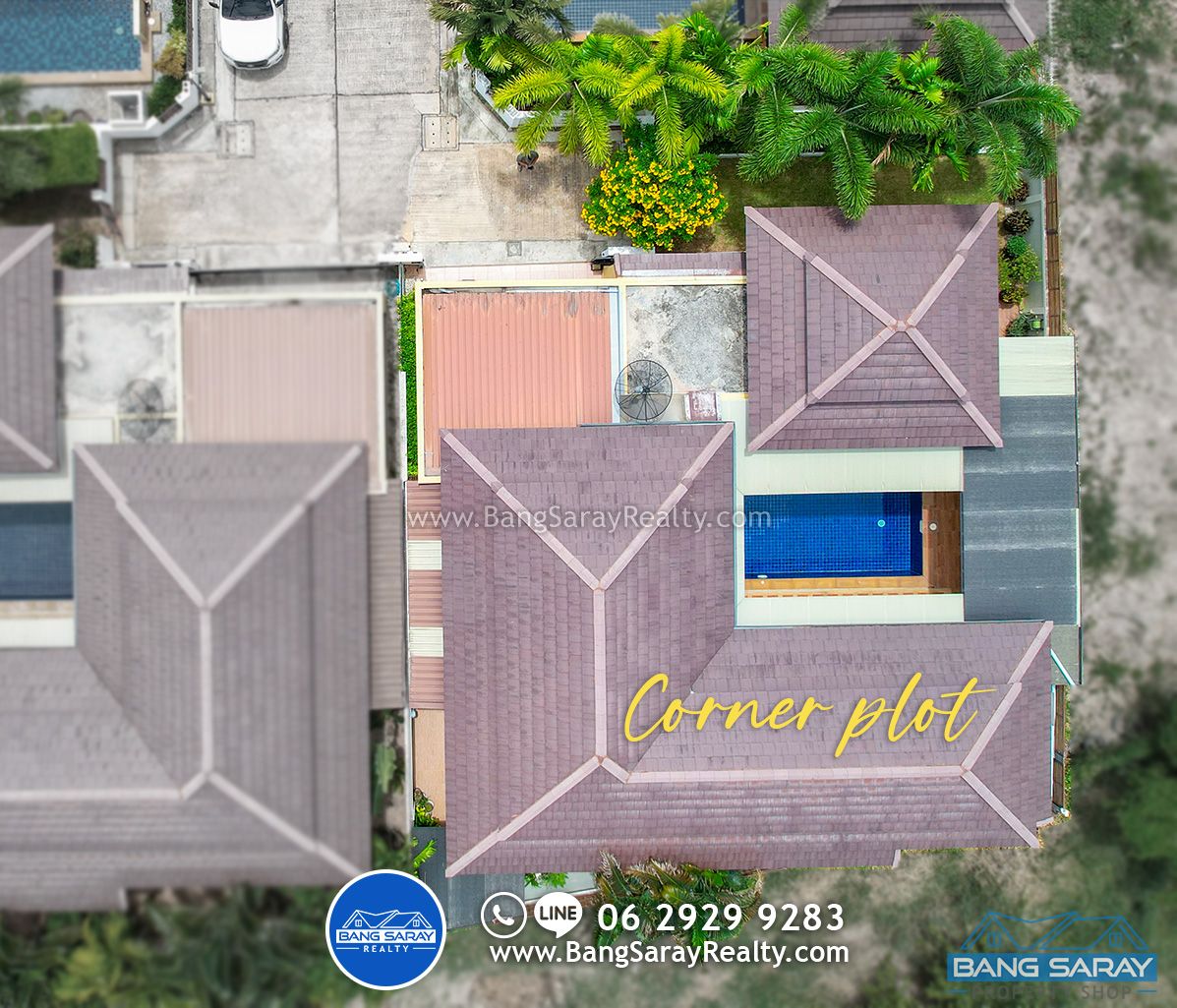 Pool Villa Corner Plot for Sale, Beachside Bang Saray บ้าน  สำหรับขาย