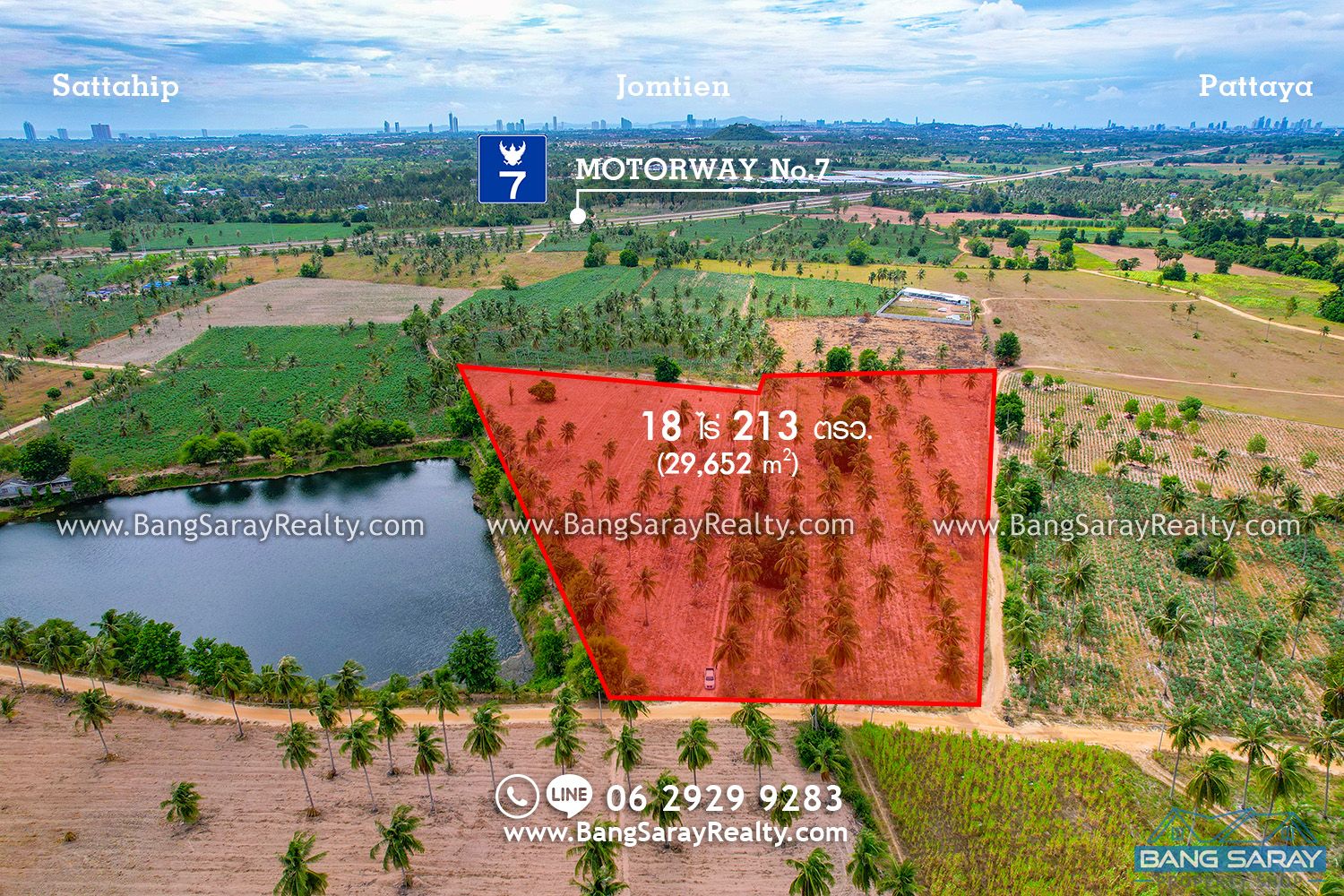 18 Rai of Land for Sale in Huay Yai Pattaya ที่ดิน  สำหรับขาย