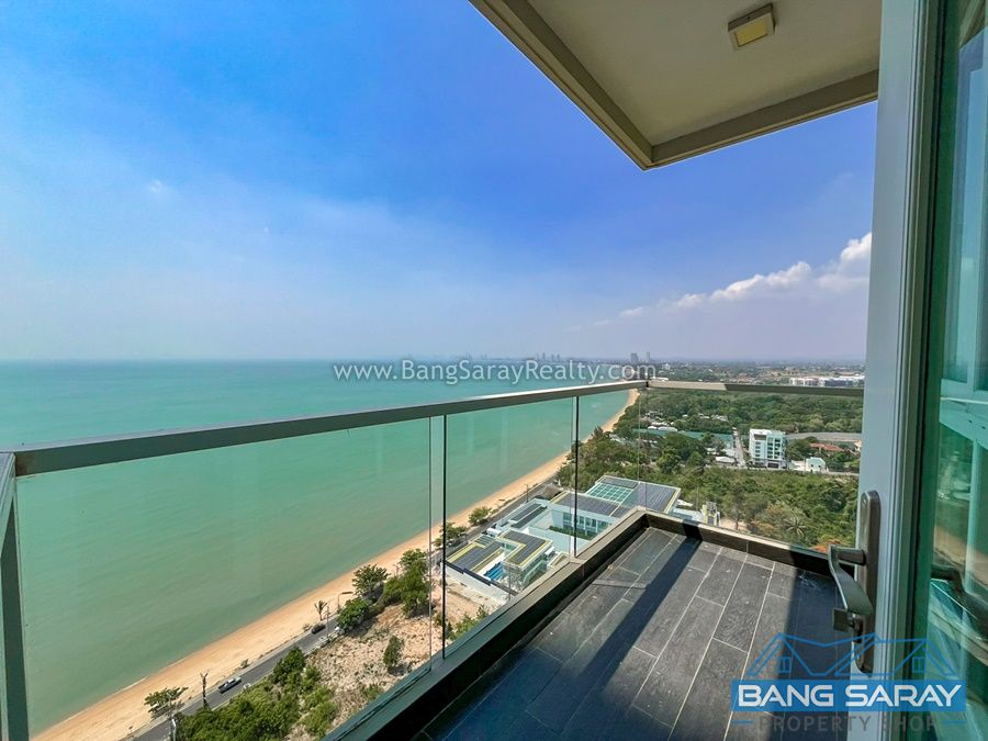 Corner unit with Sea view, Beachfront Bang Saray Condo for Rent. คอนโด  สำหรับเช่า