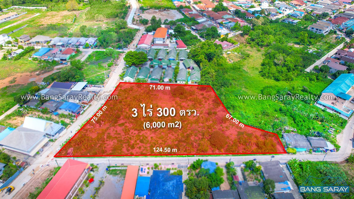 3 Rai and 300 sqw for Sale Beachside Bang Saray ที่ดิน  สำหรับขาย